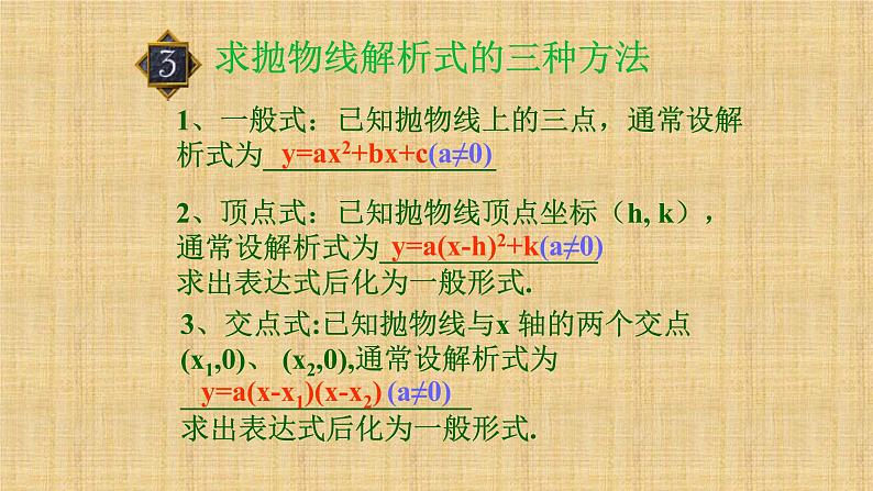 人教版九年级数学上册《二次函数》总复习课件05