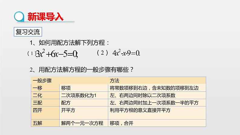 2020-2021学年人教版数学九年级上册解一元二次方程-公式法课件第3页