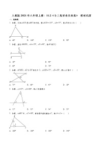 初中数学人教版八年级上册第十一章 三角形11.2 与三角形有关的角本节综合同步测试题