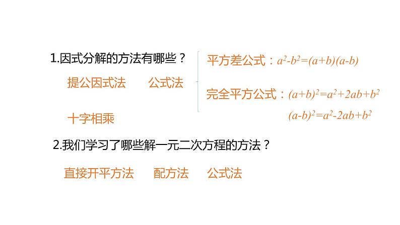 2021-2022学年人教版数学九年级上册21.2.3因式分解法解一元二次方程课件PPT第3页