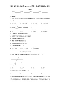 浙江省宁波市北仑区2020-2021学年七年级下学期期末数学试题（word版 含答案）