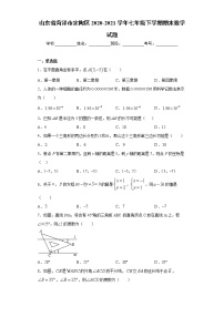 山东省菏泽市定陶区2020-2021学年七年级下学期期末数学试题（word版 含答案）