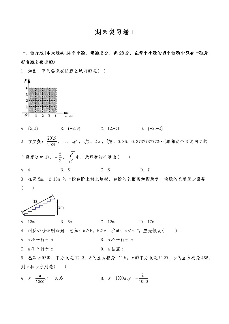 八年级数学上册试题 期末复习卷1-北师大版（含答案）01