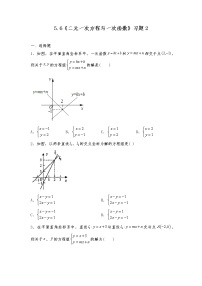 初中数学第五章 二元一次方程组6 二元一次方程与一次函数巩固练习