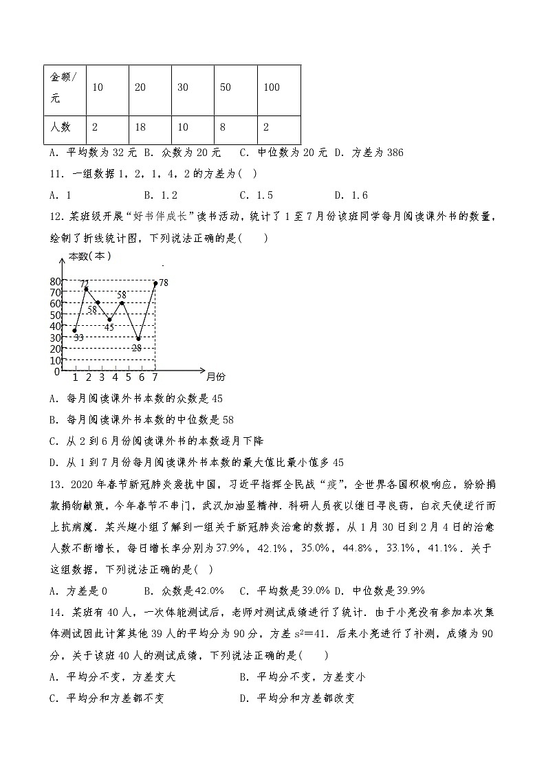 八年级数学上册试题 一课一练  6.4《数据的离散程度 》习题1-北师大版（含答案）第3页