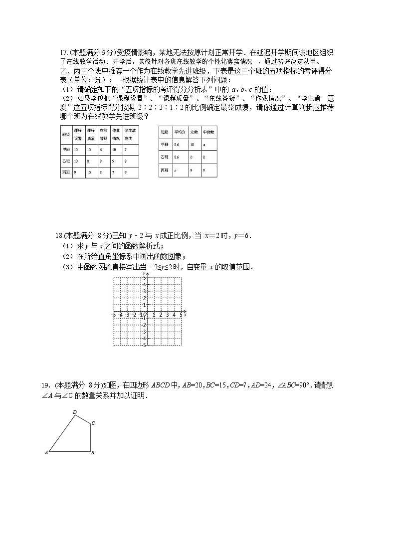 云南省昆明市官渡区第一中学2021届九年级9月月考（开学考试）数学试题第3页