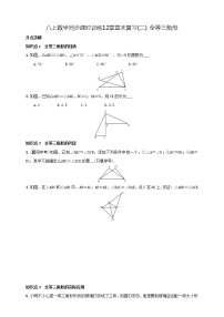 2021-2022学年人教版数学八年级上册同步课时训练12章章末复习(二) 全等三角形（无答案）