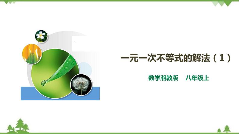 湘教版数学八年级上册  4.3.1一元一次不等式的解法（1）(课件+教案+练习）01