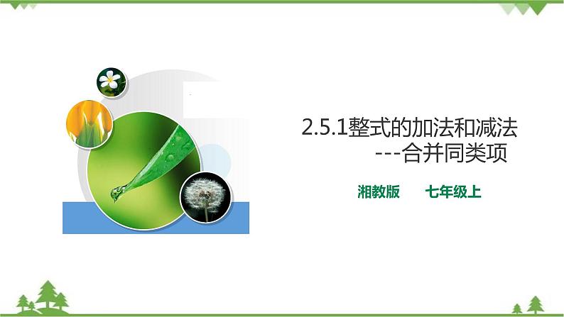 湘教版数学七年级上册  2.5.1整式的加法和减法（课件+教案+练习）01