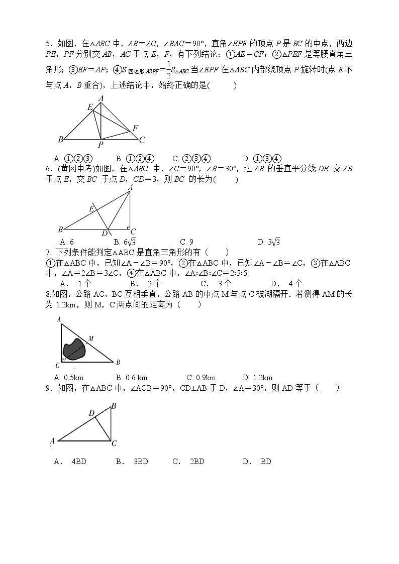 浙教版数学八年级上册 ：2.6 直角三角形（原卷版+解析版）02