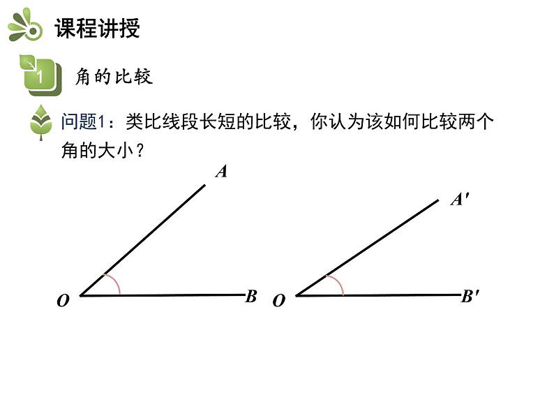 4.5角的比较与补（余）角  第1课时角的比较   沪科版七年级数学上册教学课件第4页