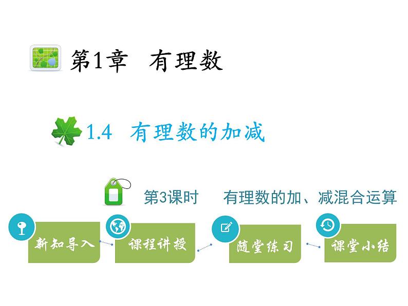 1.4有理数的加减  第3课时有理数的加、减混合运算   沪科版七年级数学上册教学课件第1页