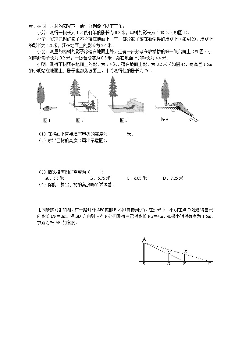 北师大九年级数学上第四章相似三角形的综合应用(提高)第2页