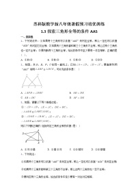 初中数学苏科版八年级上册1.3 探索三角形全等的条件课堂检测