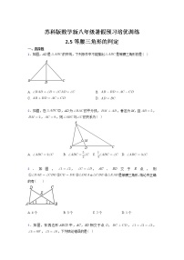 苏科版八年级上册2.5 等腰三角形的轴对称性课时练习