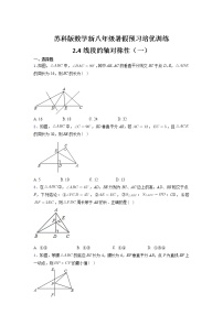 初中数学苏科版八年级上册第二章 轴对称图形2.4 线段、角的轴对称性同步训练题