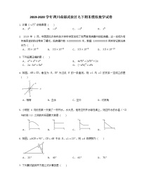 2019-2020学年四川成都武侯区七下期末模拟数学试卷