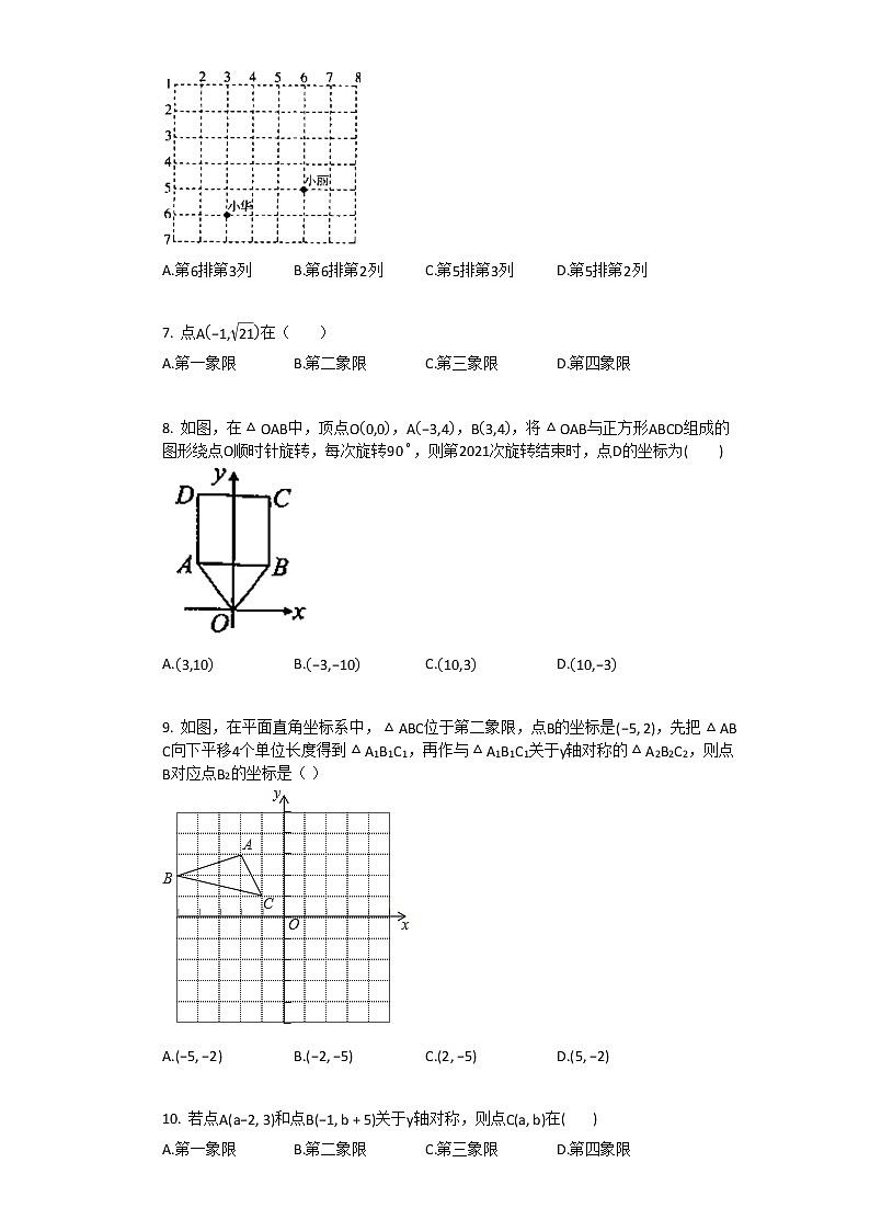 2021年新人教版七年级下数学第7章_平面直角坐标系单元测试卷第2页