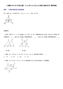 初中数学人教版八年级上册12.2 三角形全等的判定复习练习题