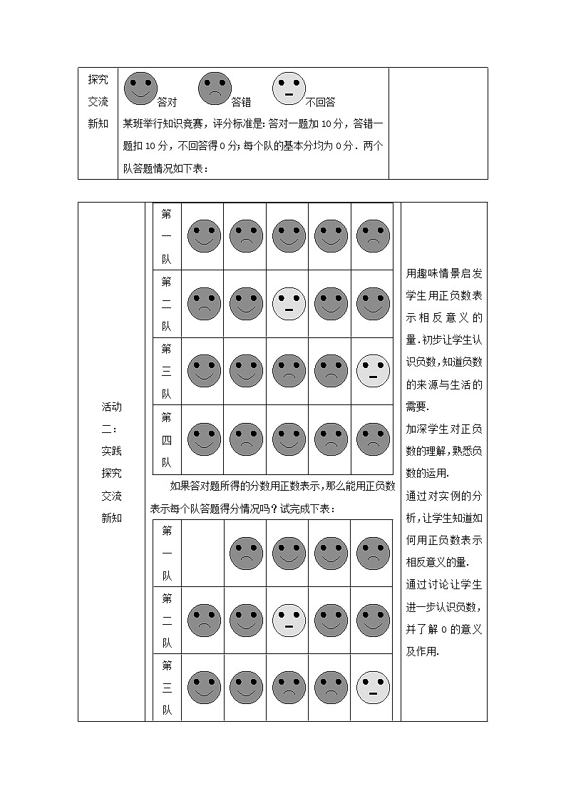 沪科版初中数学七年级上册  1.1.1 正数和负数 教案03