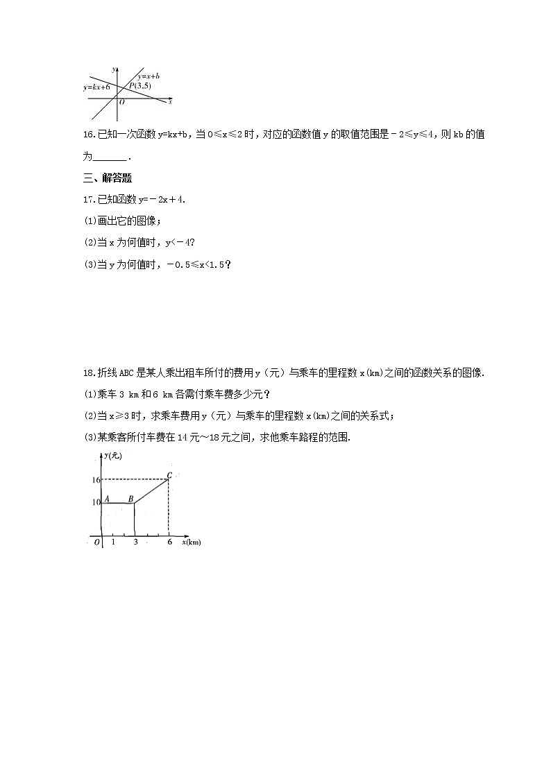 2021年苏科版数学八年级上册6.6《一次函数、一元一次方程》课时练习（含答案）试卷03