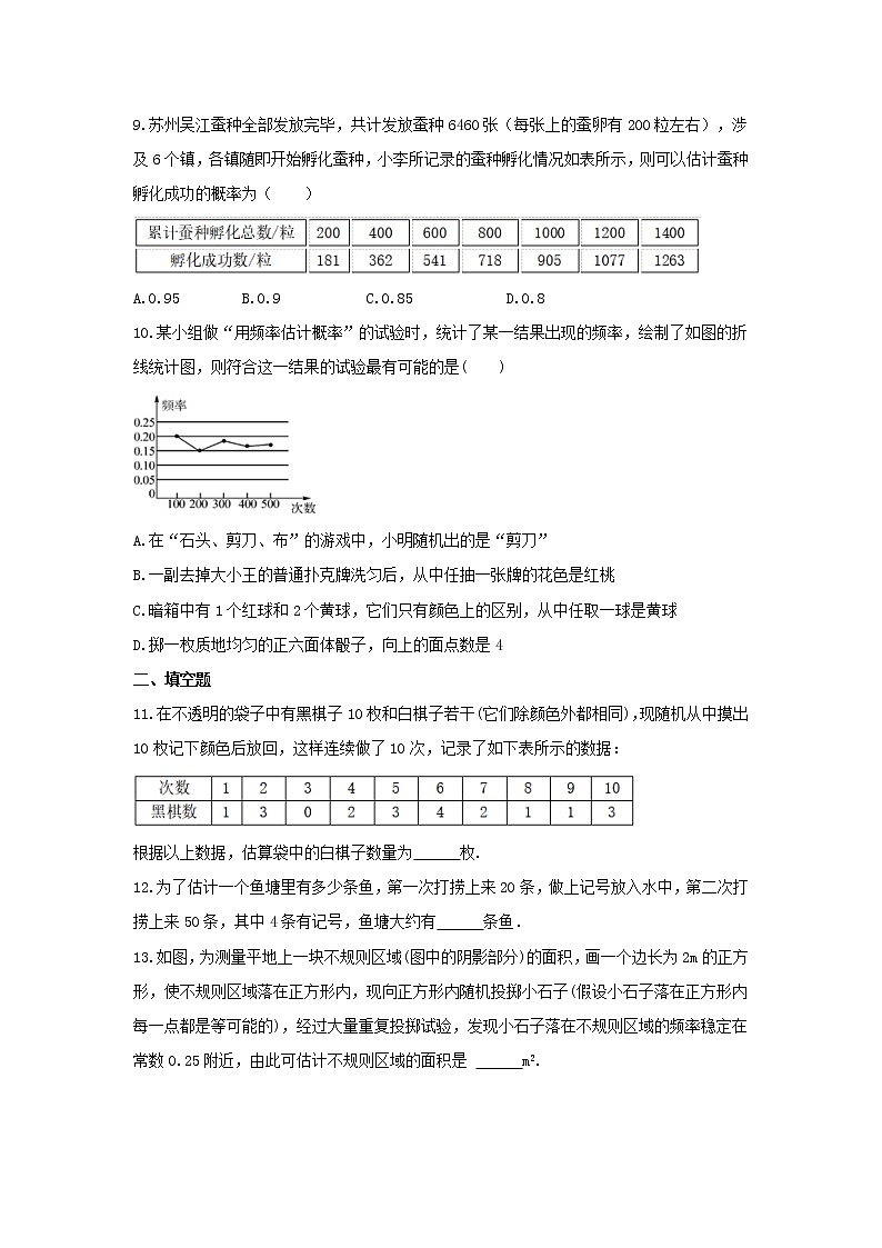 2021年苏科版数学九年级上册4.2《等可能条件下的概率（二）》课时练习（含答案）03