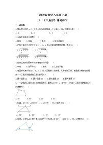 初中数学湘教版八年级上册2.1 三角形课堂检测