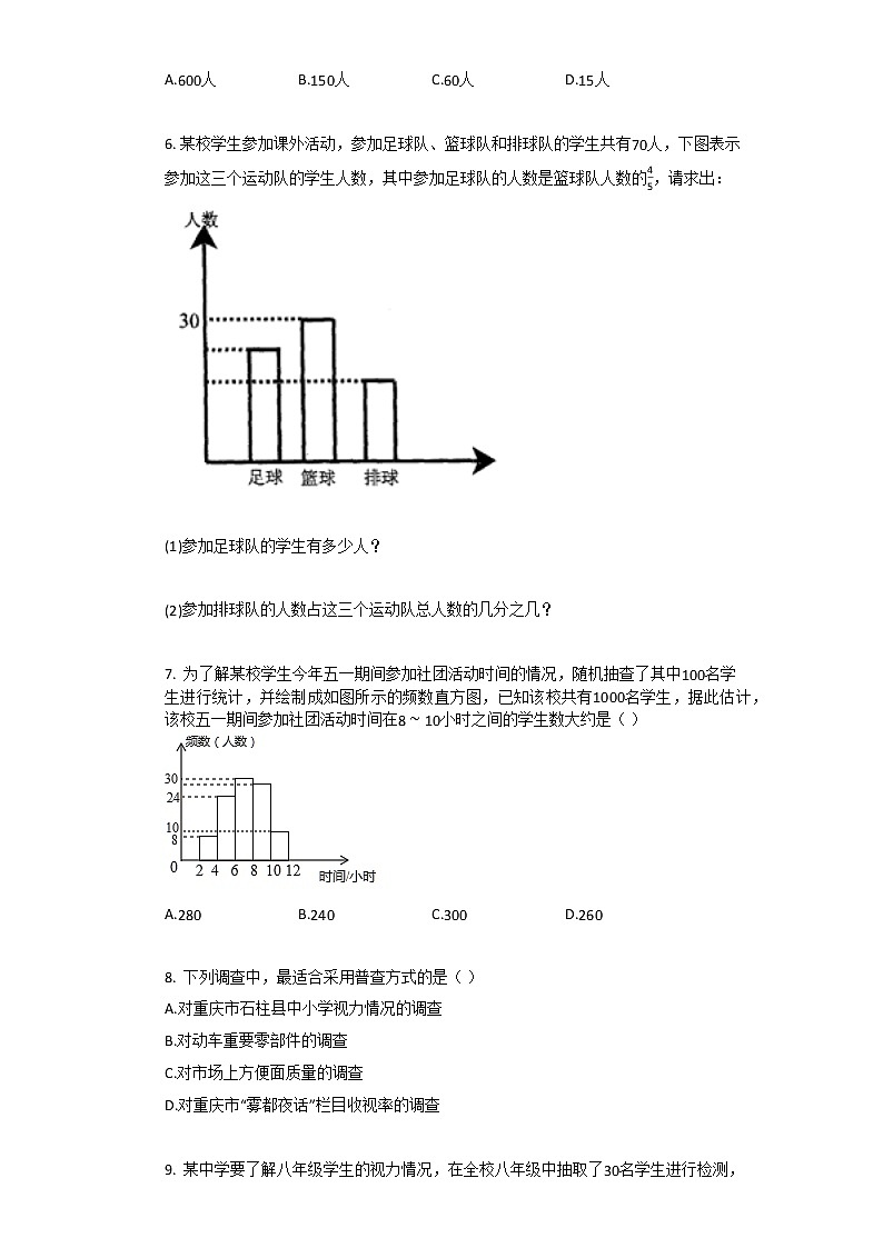 2021年新人教版七年级下数学第10章_数据的收集、整理与描述单元测试卷第2页