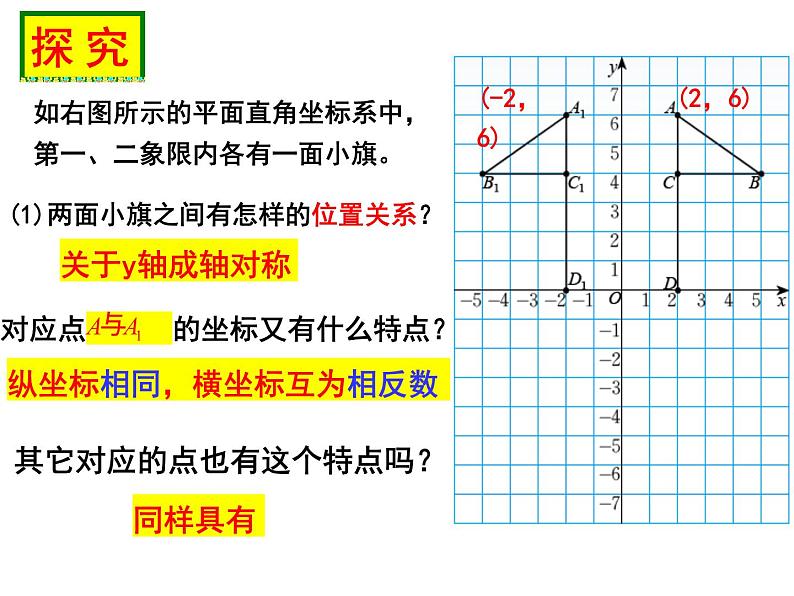 北师版数学八年级上册3.3轴对称与坐标变化(共20张PPT)课件PPT06