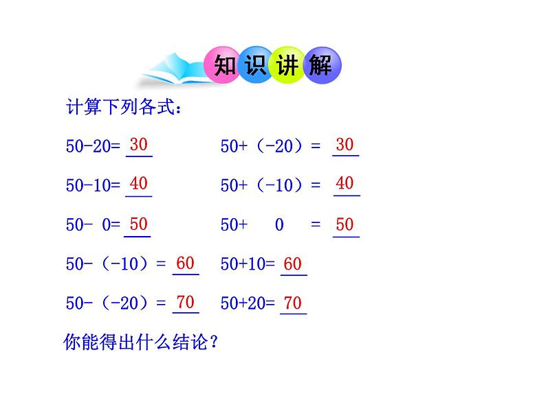 初中数学教学课件：1.3.2  有理数的减法  第1课时（人教版七年级上）第4页