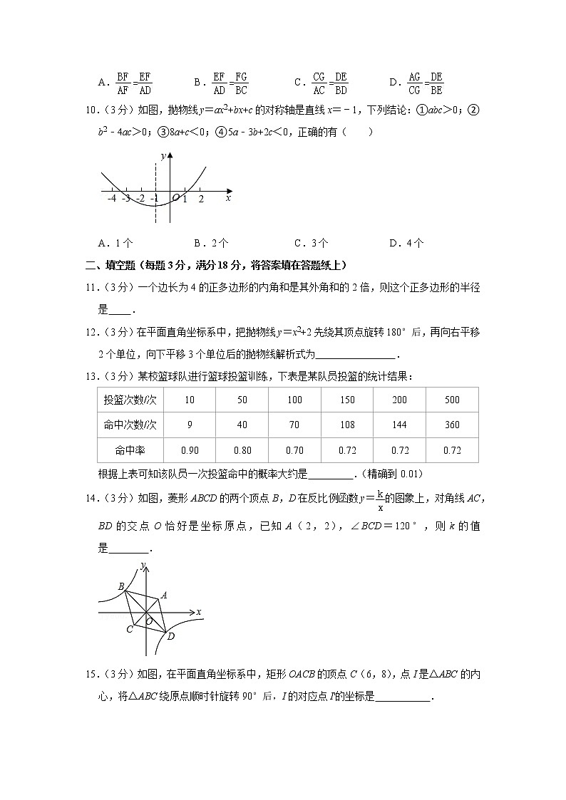 2020-2021学年辽宁省营口市大石桥市九年级（上）期末数学试卷第3页