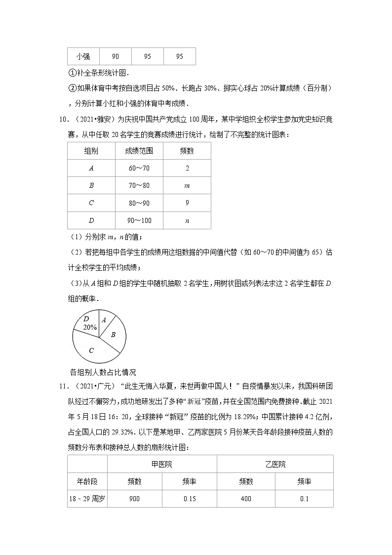 2021年四川中考数学真题分类汇编之概率与统计第3页