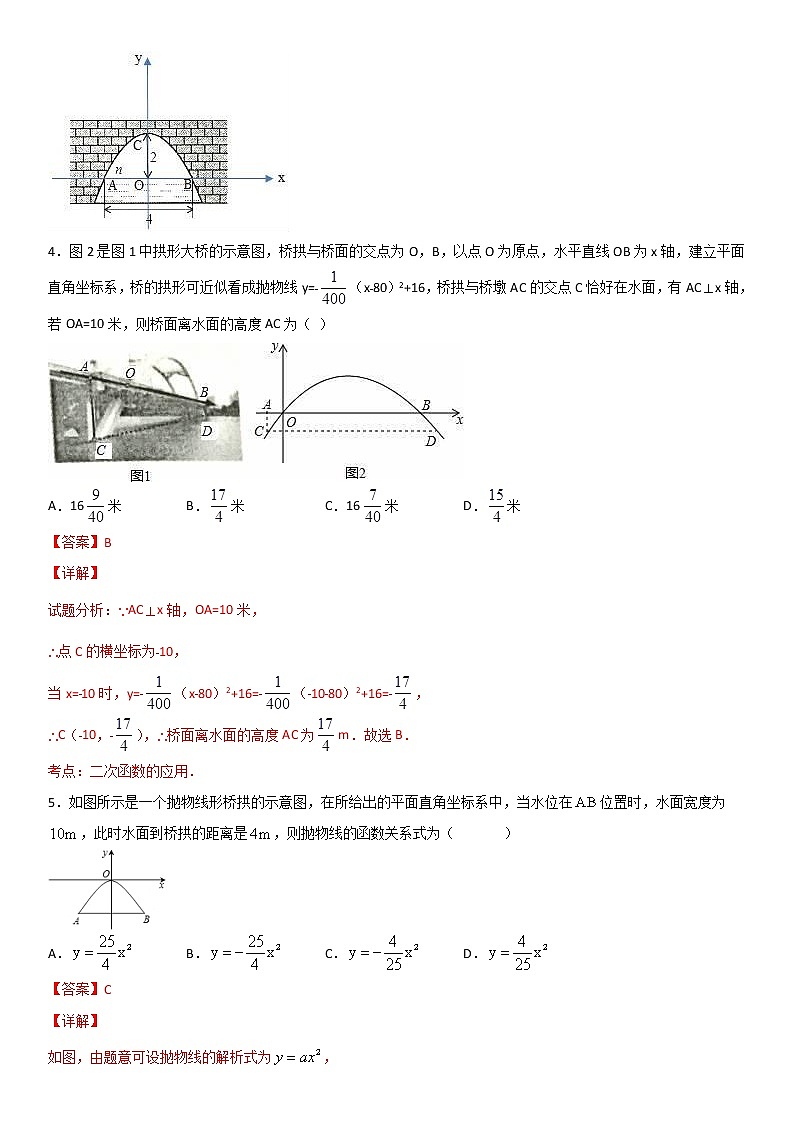 专题21 利用二次函数解决拱桥问题（解析版）第3页