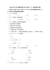 2020-2021学年安徽省黄山市七年级（下）期末数学试卷