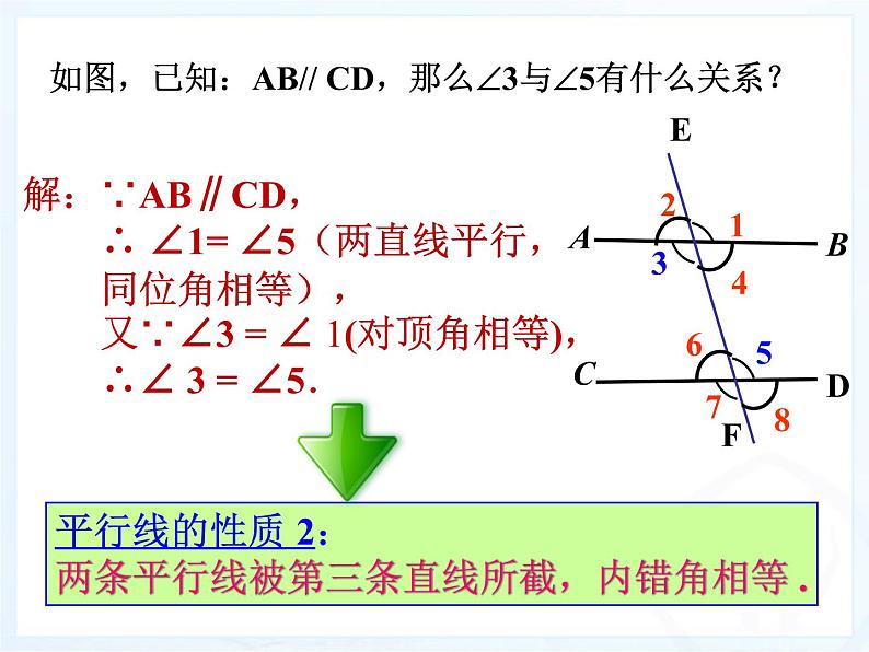 沪科版数学七年级下册《平行线的性质》课件第6页