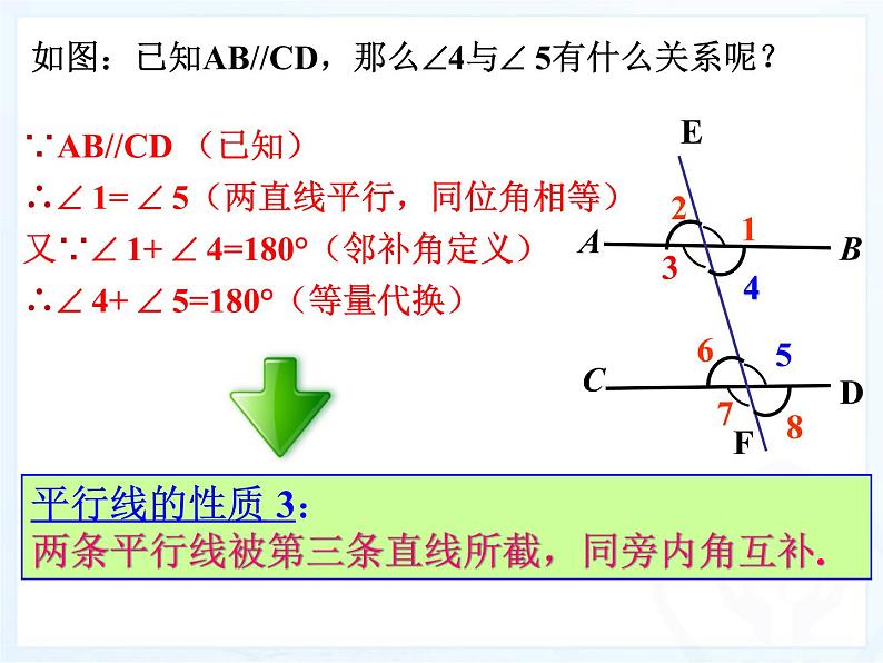 沪科版数学七年级下册《平行线的性质》课件第7页