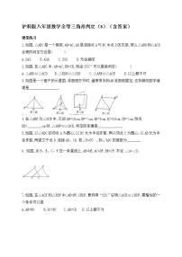 初中数学沪科版八年级上册14.2 三角形全等的判定当堂检测题