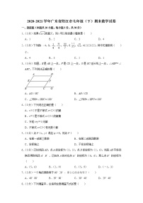 2020-2021学年广东省阳江市七年级（下）期末数学试卷