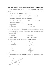 2020-2021学年浙江省台州市仙居县八年级（下）期末数学试卷