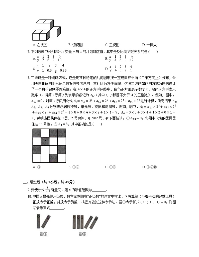2021年北京市房山区燕山区中考一模数学试卷第2页