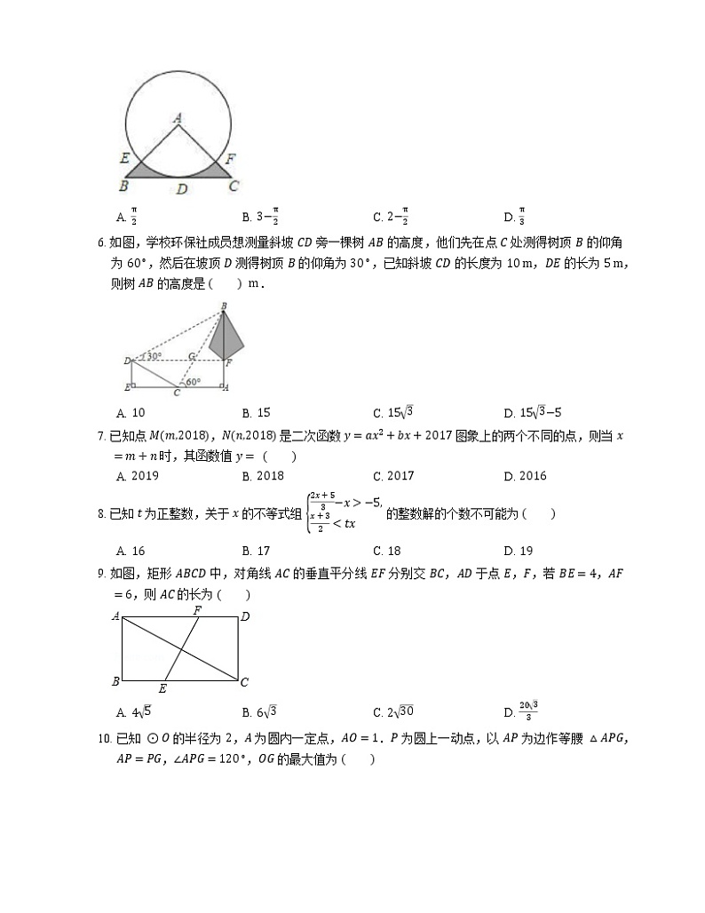 2020年江苏省苏州市昆山市九校联考中考一模数学试卷第2页