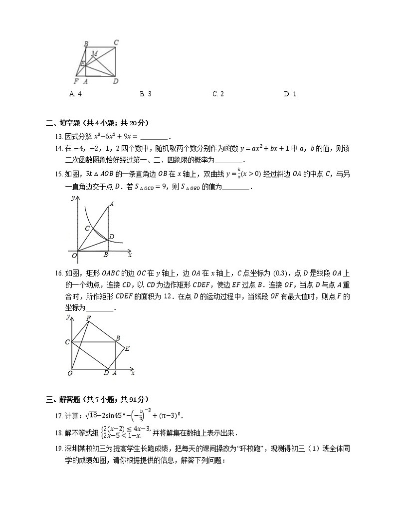 2020年广东省深圳市罗湖区深圳中学中考三模数学试卷03