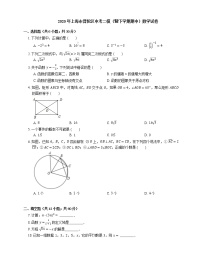 2020年上海市普陀区中考二模数学试卷（期中）