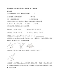 初中数学沪科版八年级上册第14章 全等三角形14.1  全等三角形课后测评