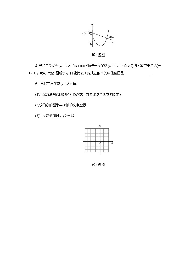 浙教版九年级数学上册作业本：1.4　二次函数的应用 (3份打包) 练习03