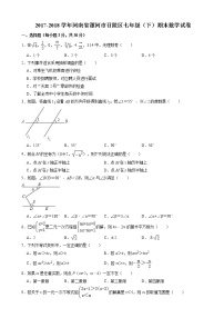 2017-2018学年漯河市召陵区七年级下期末数学试卷((有答案))