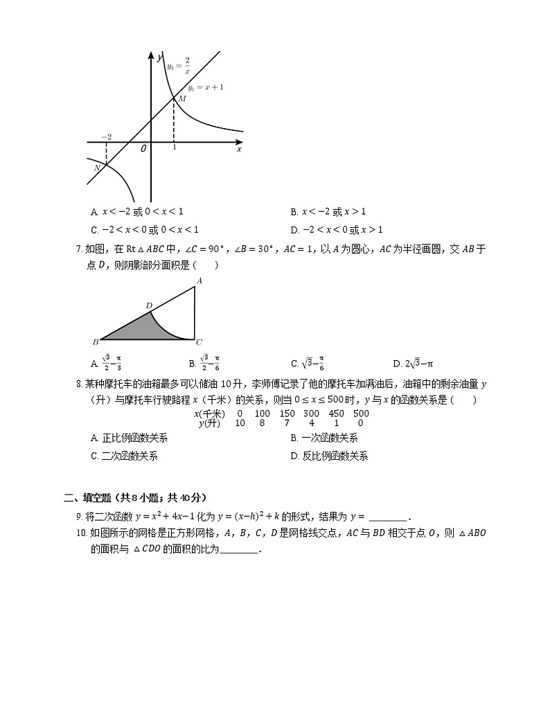 2020-2021学年北京市平谷区九上期末数学试卷02