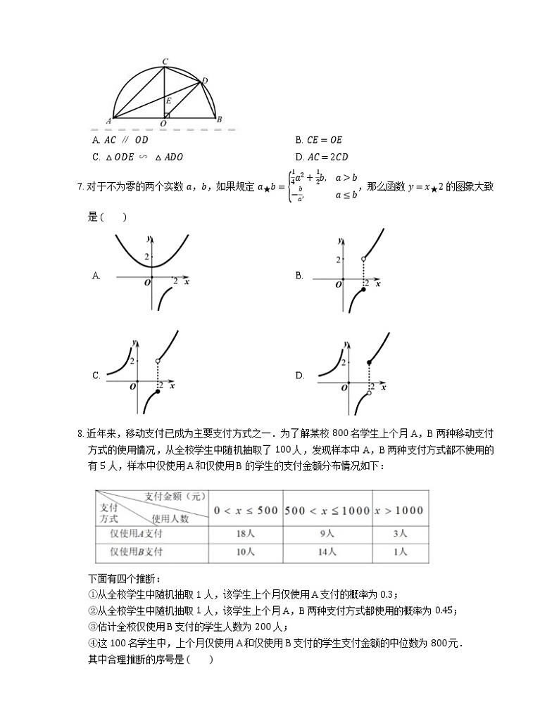 2019—2020学年北京市门头沟区九上期末数学试卷第2页
