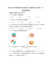 2020-2021学年湖南省长沙市雨花区广益实验中学九年级（下）期中数学试卷