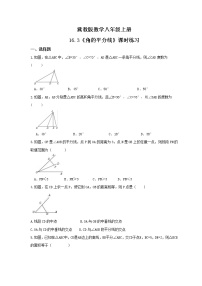 冀教版八年级上册16.3 角的平分线巩固练习